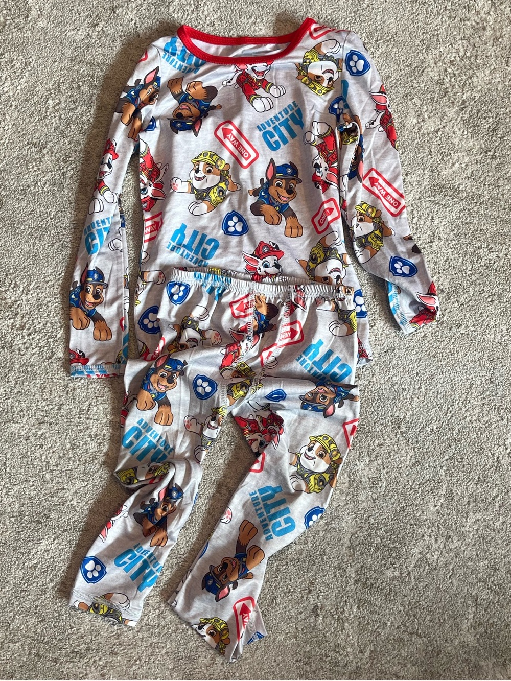 Cuddl Duds Paw Patrol Character Pajama Set in Gray, Red, Blue & Yellow